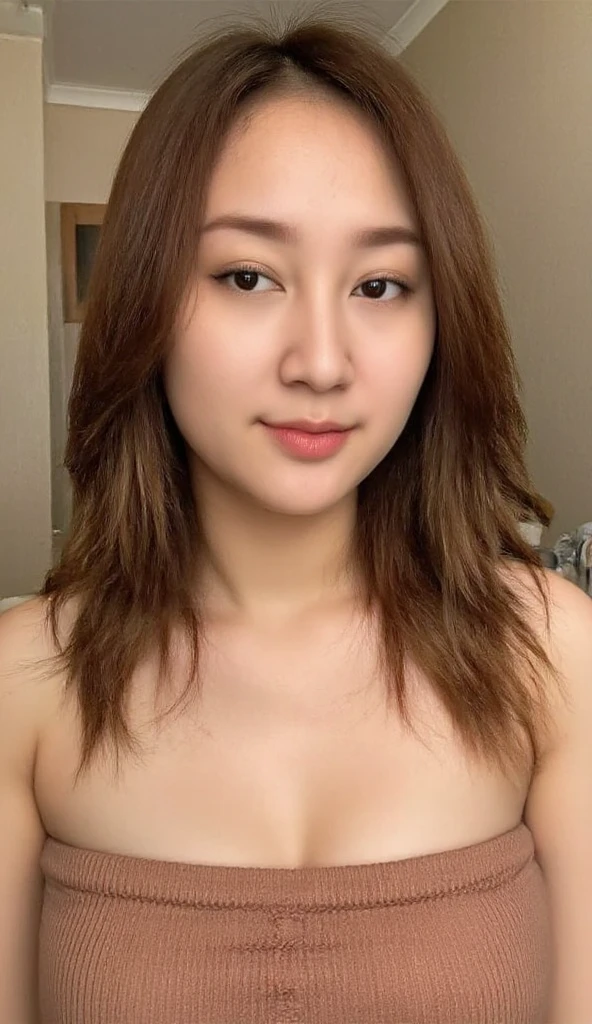 a beautifull Indonesian girl,short wavy bun hair,weight 57 kg,height 155 cm,medium breast,brown niple,open shirt,full nude,hairy pussy,spread legs,open full wide legs,open vagina hole,big thigh,uncencored,godpussy1,contras wall background,best lighting, open pussy hole,expose pussy looking pussy hole,good lighting condition,front lighting