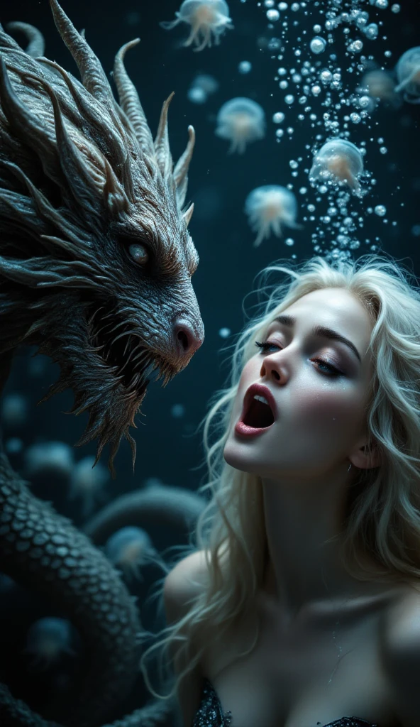 SFW, photo of Chinese dragon, close up portrait of 2 Chinese dragons, dragon_real, the 1 beautiful girl was surrounded by 2 dragons, <lora:dragon_real_base_V1:1.0>,
detailed details, detailed skin textures, (Scale skin:1.1), (Glowing eyes:1.1), (Flame:1.1), <lora:add_detail:1>, kkw-ph1, colorful, (2 dragons:1.3), (Secret deep valley, full of flowers:1.1), (On the pool in front of the waterfall:1.1), (border water halo effect:1.3), long face, ((Extremely sexy and beautiful girl:1.4)), tall and slender perfect body, (curvy, slim waist, slim body), long legs, Chinese dress, 2 dragons circling around her, (Trending on artstation:1.3), (Fantasy Forest:1.1), detailed background,