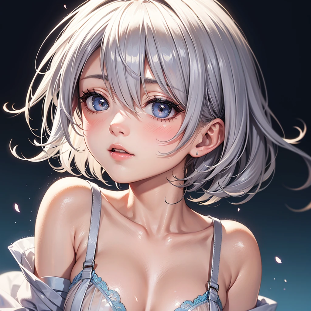 ((Highest quality, 8k, masterpiece :1.3)), (Sharp focus :1.2, Beautiful woman with perfect figure :1.4, Sleek abs), ((Big Breasts, Accentuate your cleavage:1.2)), (PhotoRealistic:1.4), (Realistic:1.4), (Pure white hair:1.5), Highly detailed face and skin texture, fine grain, double eyelid. Makeup Face, A little bit of lipstick, Sex Appeal, she&#39;On all fours, Stick your ass out.,Sexy sculpture pose, Draw the whole body,Japan,Sengoku Warlords,Unique Armor and Symbols,Expressing elegance and strength,The background is a dynamic seascape in the style of Katsushika Hokusai,The starry sky is full of vibrant colors、Touch is full of movement.