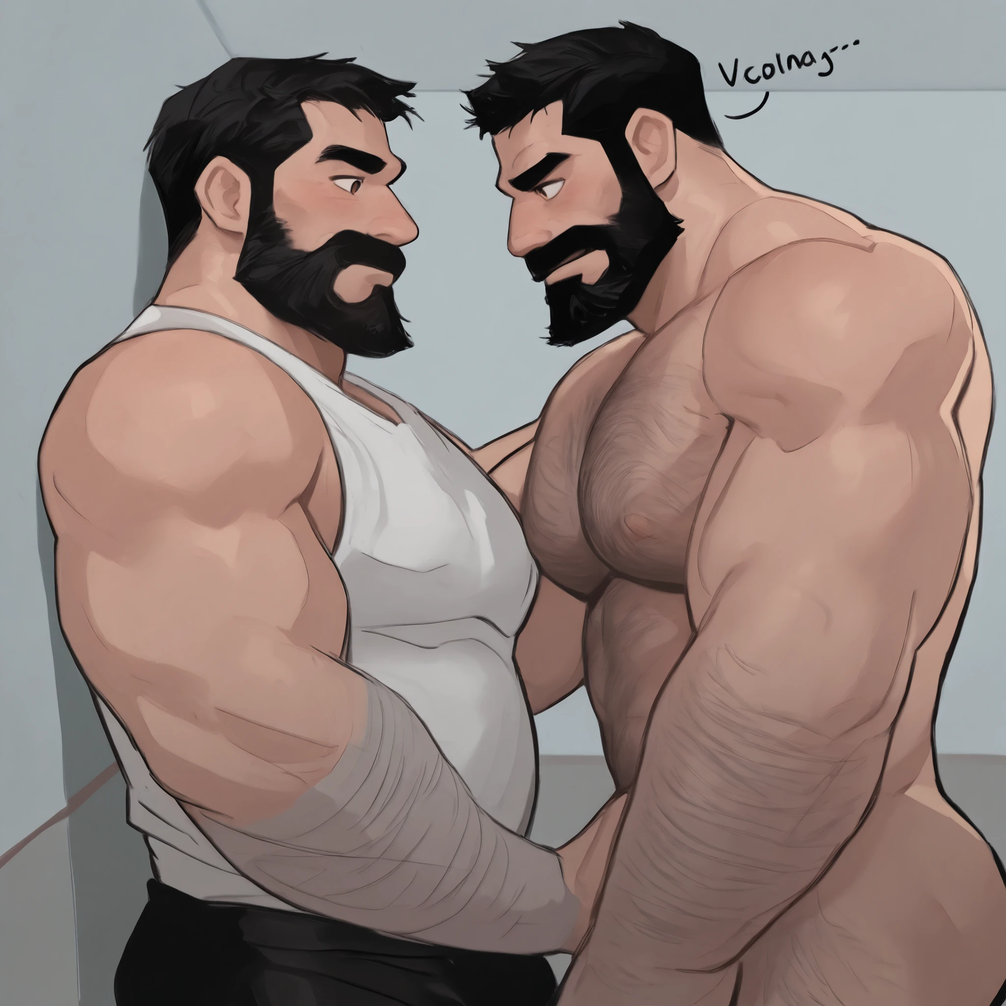 2 Hombres, muscular, gays, sensuales, NSFW, desnudos, en la escuela 