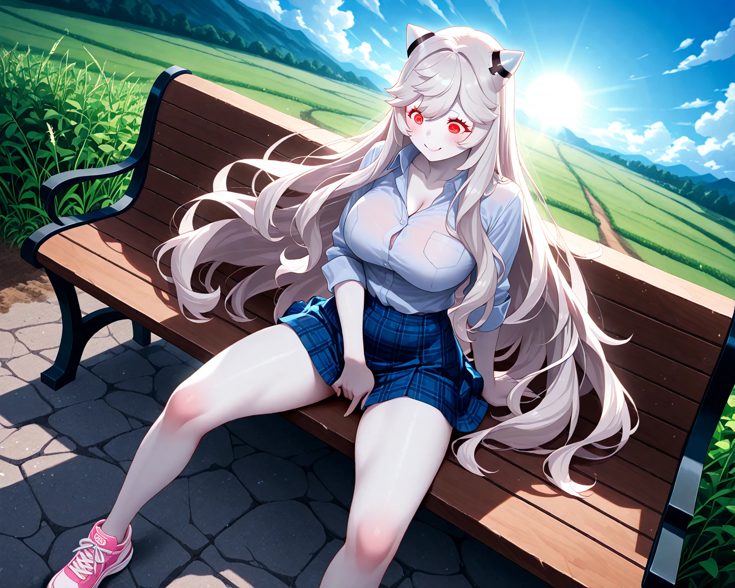 (Highest quality, masterpiece, whole body),1, line-art, tender girl, thin and narrow and long eyes, very thin face, rough-drawn eyes, very long face, extremely fluffy and curly and dense and loose flaxen long hair, naked, big tits, detailed pussy, labia majora, straight cheeks, droopy eyes, shadow on half of her face, detailed eyelashes, eye is located lower on face, round chin, droopy eyes, ellipse iris, messy curls, drooping eyes, straight cheeks, thin thighs, sharp face, sharp chin, sharp cheeks, portrait, nose located lower, she turns away, sharp face, elf girl, extremely pale skin, sitting in the steppe of Russia, huge dense woods behind her, cloudy sky, slender face,