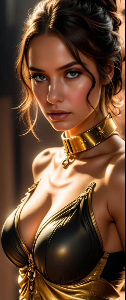 {{{highest quality}}}, {{Very detailed}}, {{Very delicate and beautiful}}, (highest quality, In 8K, 32k, )、realistic oil painting 、Costume made from string and metal rings