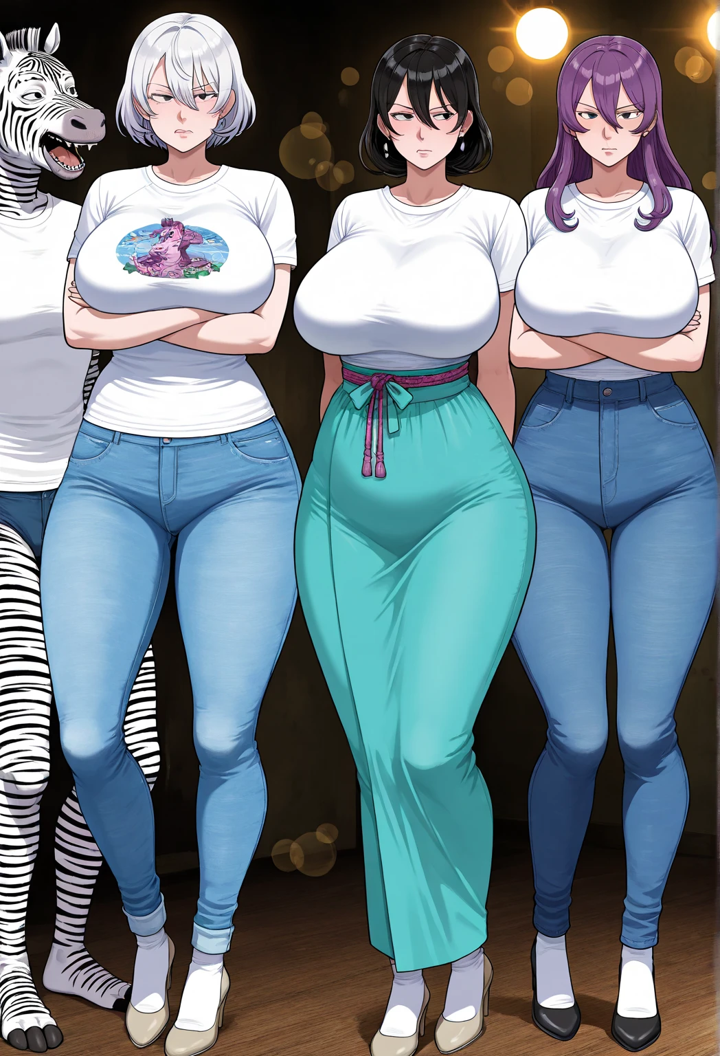 (character design sheet of gigantic busty pregnant) realistic, detailed, luxurious jewelry, glamorous makeup, sexy and revealing outfits, low heels, curvy body shape, confident posture, fashionable accessories, stylish hair, standing posture, light background, vibrant colors, professional concept art style, high resolution, studio lighting, fine details, dynamic pose, (covered big nipples), gigantic breasts, huge ass