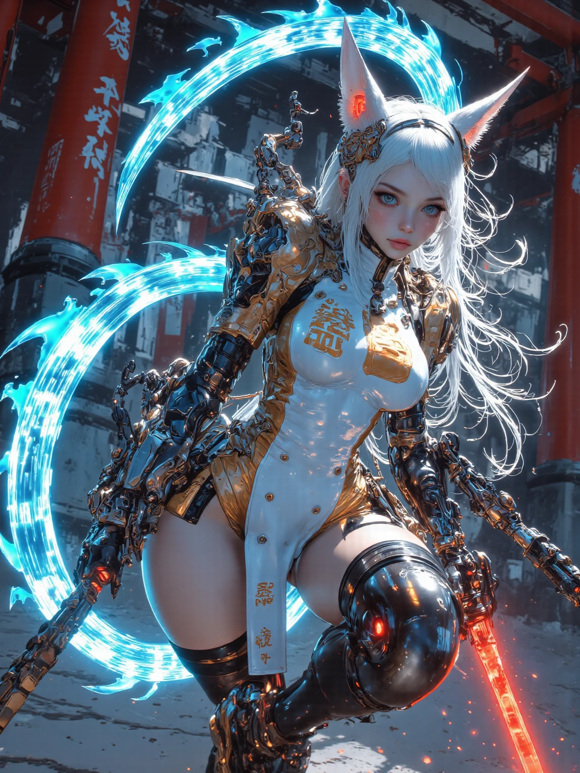 In a very grand scene,The extra-large wide-angle lens captures the appearance of a female centaur。(She is traveling through the stars:9.9),She is tall,It has the ultimate curvy beauty,The muscles are slender and firm,Beautiful lines。Her facial features are tough and coquettish,Always with a sunny smile。She wears special tight-fitting equipment with a strong sense of technology,Step on multifunctional off-road style heels,Delicate and practical protective gear is worn on the hands, feet, wrists, neck and shoulders。The detection equipment around you flashes various cue lights and neon-like information screens,Let her exude a charming brilliance。Use Midjourney's advanced tools,Design special tight-fitting equipment for female centaurs,Highlight her unique physiological characteristics and appearance details,Add realism。And in her adventure scene,Spectacular views of nature,Such as the sky where storms and sunny days alternate、Brilliant rivers of stars and auroras、The snow-capped summit of Mount Everest、Fireworks in the mountain town, etc。ao mesmo tempo,Away from the hustle and bustle of Long Beach Pier is a neon-lit spaceship docked,Create a fantastic scene。Use Midjourney's advanced tools and multiple color palettes、Brush Strokes、Texture tools and model packages,It shows a sense of atmosphere where beauty and charm coexist。The charm of the female centaur is highlighted through color and lines,Enhance realism with detailing,Create a surreal dreamy feeling。Additionally,Use Midjourney's tools to add a variety of extreme sports gear and cultural trinkets to the female centaur,Create intricate hairstyles and outfits,Give her a sense of premium。She never flinches,Regardless of the terrain,can respond quickly,Even the extreme geography and dangerous terrain of aliens cannot stop her。Use Midjourney's powerful tools,You can do it with incredible detail and beauty,Bring this ultra-grand and beautiful scene to life。Ultra-grand scenes,super wide shot, hdr,(真实感,Masterpiece quality,
