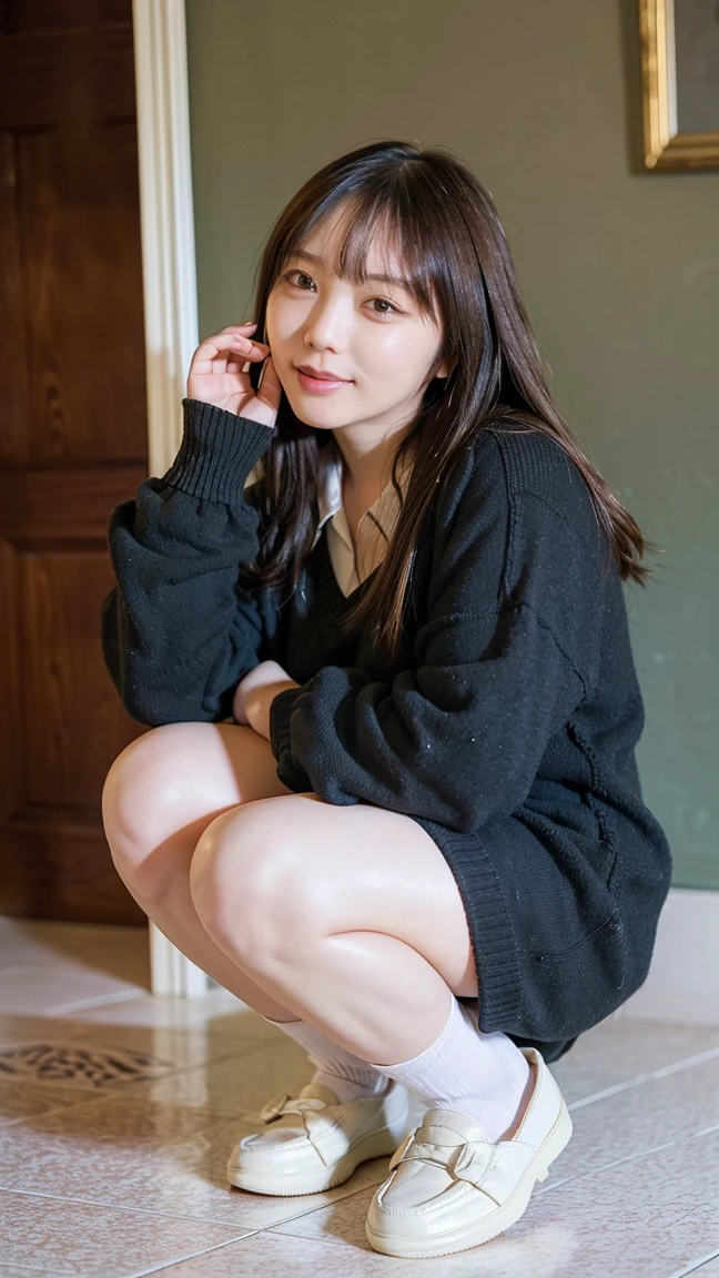 arafed woman sitting on the floor with her legs crossed, white background : 3, fashion portrait photo, close - up studio photo, a cute young woman, portrait of female korean idol, 奈良美智, beautiful portrait photo, marketing photo, chiho, of a youthful japanese girl, style of yoshii chie, fullbody photo