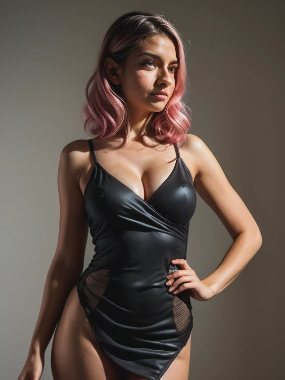 Photograph of an extremely slim and muscular female succubus wearing an intricate and revealing gothic evening dress with tight, see-through skin, lip biting, thick neon lip gloss, lip glaze, shiny skin, wet, sexy, looking at the viewer, eyes to the camera,enjoying, I long, obsessed, choker, braided pink hair, full body photography, Incredibly slim body, gothic makeup, Extremely thin body,well-defined collarbones, well-defined hip bones, well-defined rib cage, extremely thin arms and legs, Masterpiece, anatomically correct, textured skin, super detail, High details, high quality, Best Quality, full lips, Open mouth, big anime eyes, begging, claiming, language, seductive smiling, intense eyes, Open mouth, lip biting