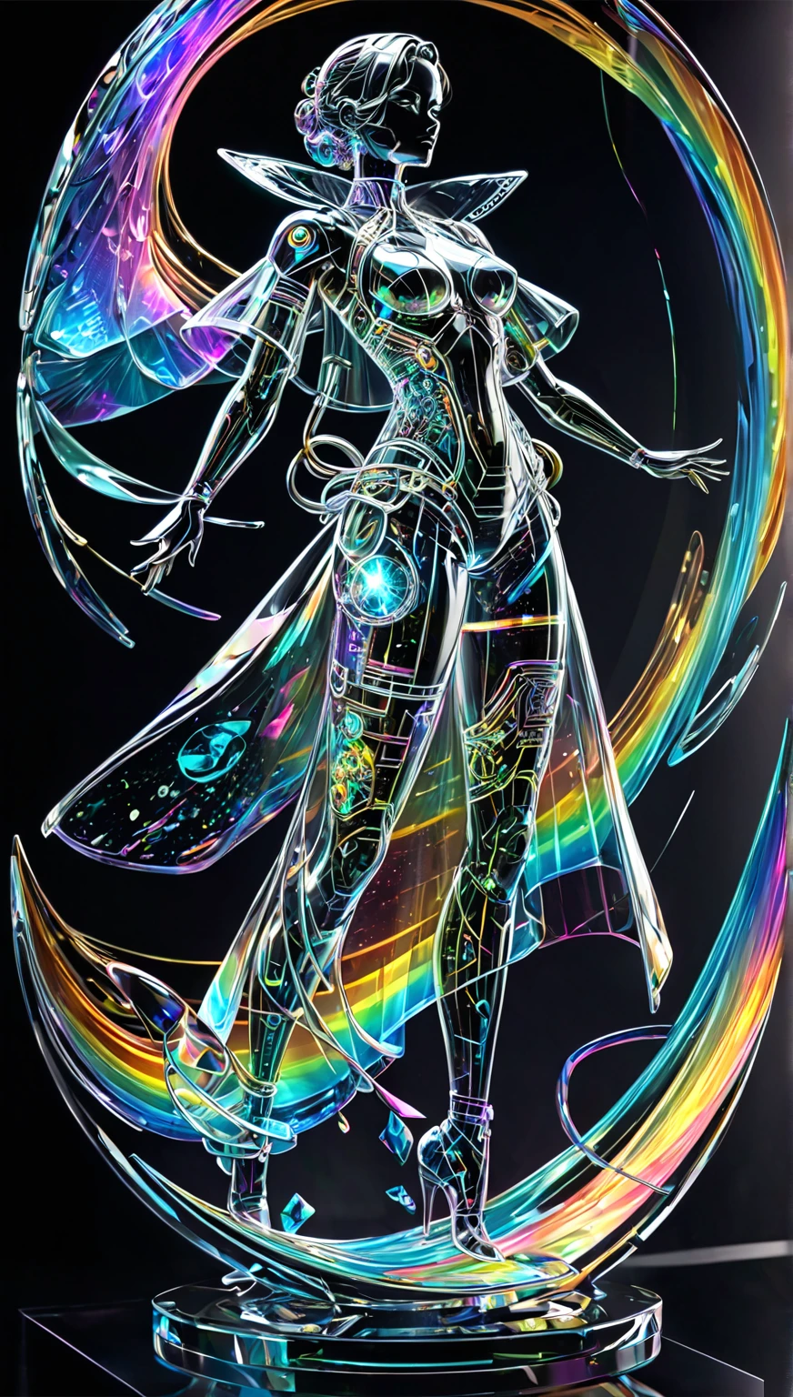 Vector Print: An explosion of vibrant colors and abstract shapes that dance in perfect harmony. A ray stands out in the center of the composition, radiating energy and mystery. Intricate details and psychedelic patterns surround the figure, creating a sense of movement and depth. Tags: [masterpiece], vector print, psychedelic style, skull, vibrant colors, abstract shapes, energy, mystery, intricate details, psychedelic patterns, lightning, movement, depth, [black background].