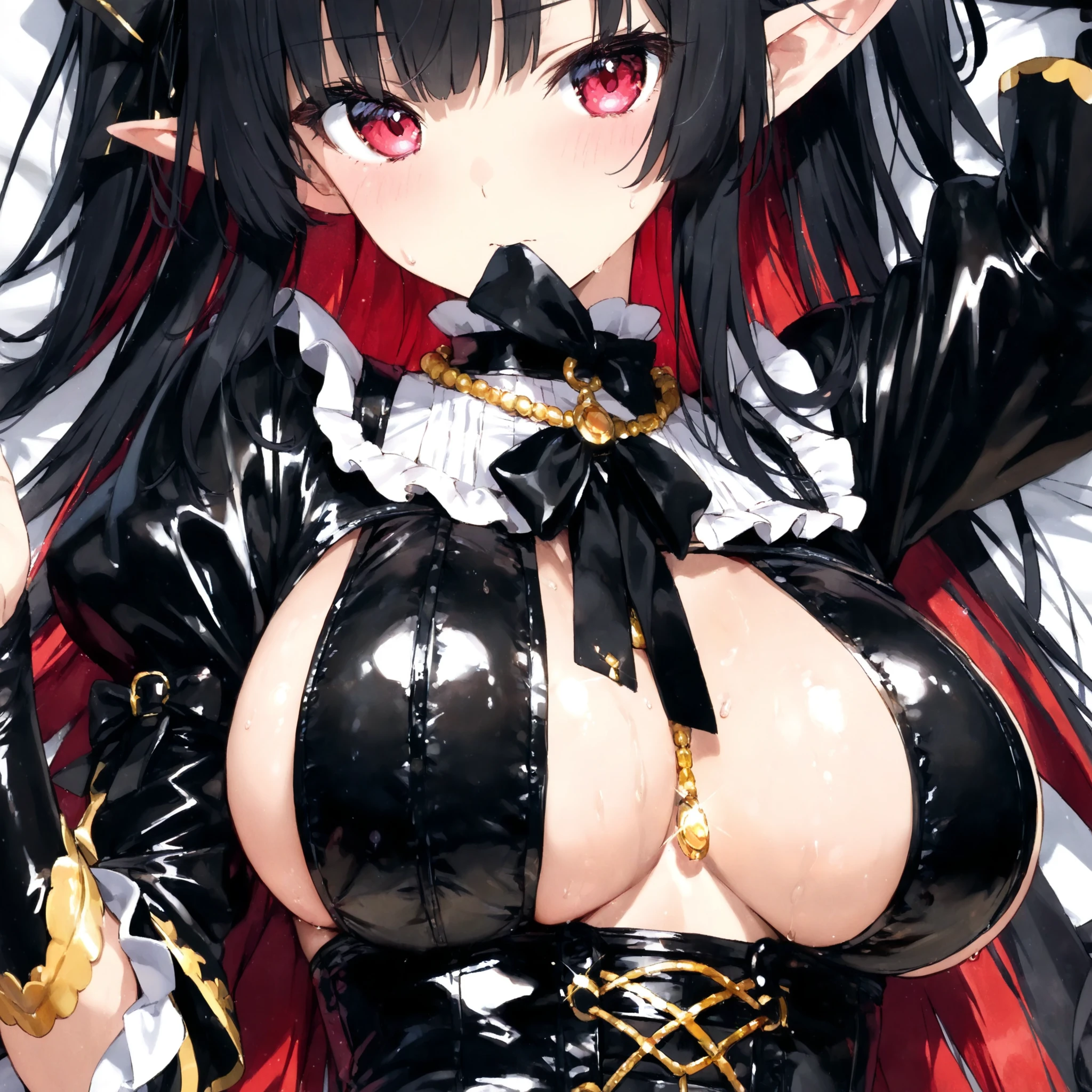 (masterpiece), best quality, expressive eyes, perfect face,high quality eye, clear eyes, red eyes, red eyes, standing in street, night time, perfect curvy body, big thighs, big calf, hd high quality image, 4k quality, fill size image, fill character, top to bottom, full size image, top to bottom, red angle strap heels, red angle strap heels, cleavage, cleavage, high quality, 4k black black tight legging