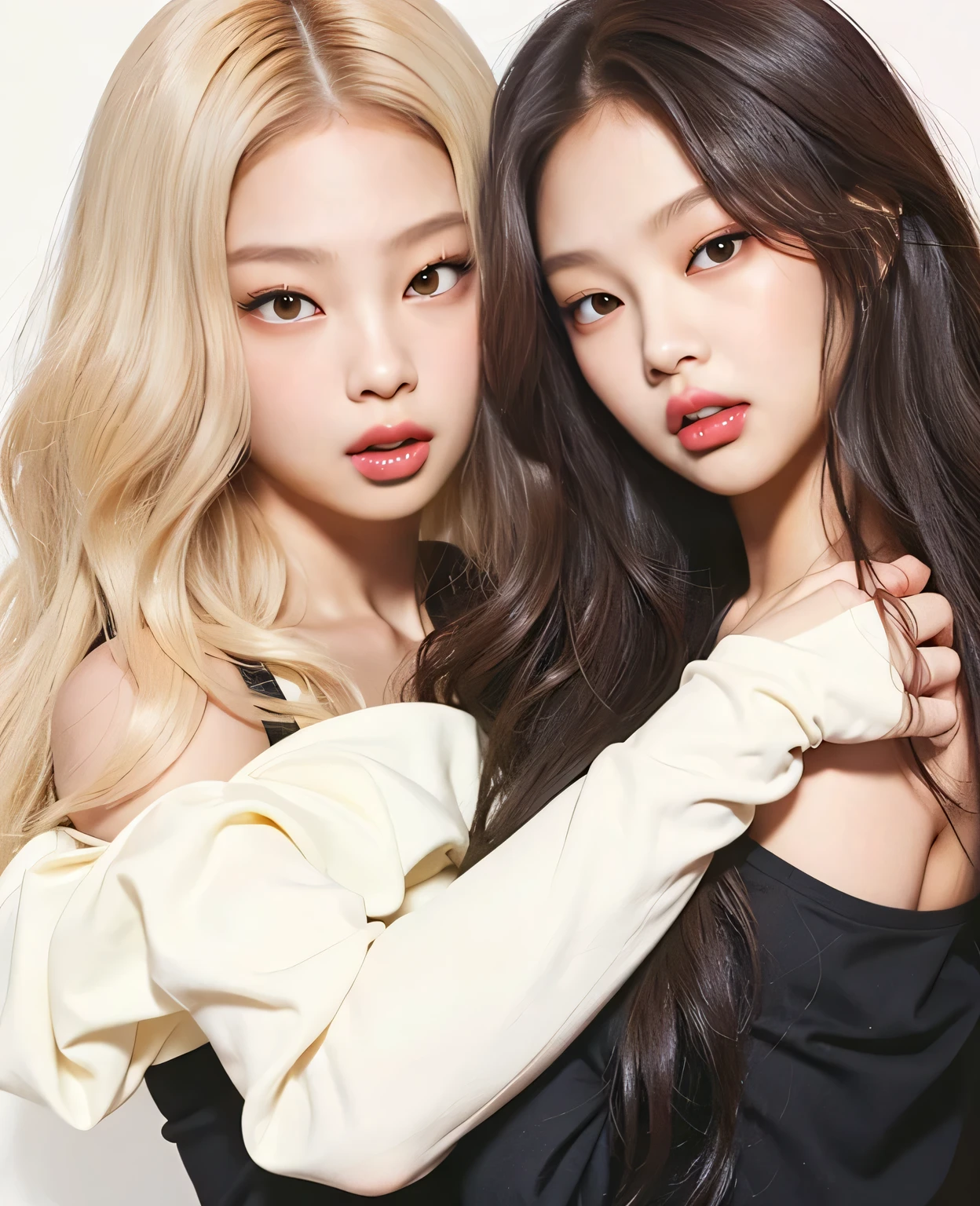 jennie blackpink hd mega huge breasts small waist giant hips hourglass long copper hair