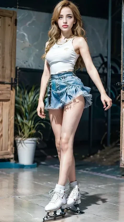 (Masterpiece, 16k,8k,4k ,Ultra detallado:1.1),(Cara hermosa:1.1),(1girl:1.1),25yo, (top model body:1.1), (slim body:1.5), perfect legs, (Lift Jewelry:1.3),(urination:1.5),(avergonzado:1.3), provocative (blue miniskirt:1.5), sexy stilettos, hight heels, pantyhose, long haired curly blonde girl, peeing self, wetting her clothes, can't hold her pee face, wetting herself desperate, pee desperation pose, her body can't hold her pee and wets herself ultra desperate in the middle of the city, showing absolute desperation peeing herself, pee runing down her legs, standing up, hyper pee desperate face, big pee pudle
