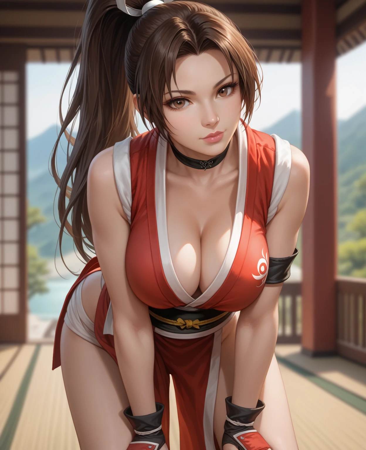 <(realistic:1.3), intricate details>, 1girl,legs,a girl at building,(((building))), braided bangs,braided ponytail,(solo:1.2),apron,thick thighs,side-tie panties, balck hair, 16yo,red dress, <lora:gugong:0.8>,looking at viewer, sunlight,
