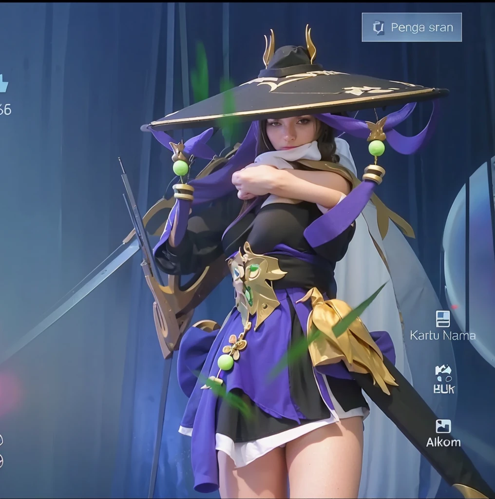 A beautiful demon fishing rod with high-resolution armor and body plus face stunning