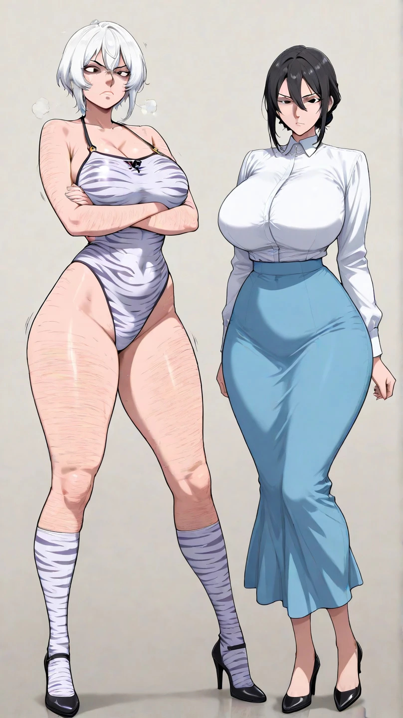 ((body sweat, mature woman, blonde hair, blue eyes, big breasts, big breasts, short hair)) pixar mom, attractive woman, mature woman, ultra high detail, erotic, looking at camera, big breasts, thick lips, big hip, big cleavage, red heels, red skirt, checkered stockings, marked abdomen, sweaty face, camera focused on the face, tank top ((kneeling, lustful face, tanned skin))