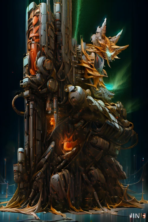 (extremely detailed, mechanical horror), morphing metal, flowing metal, living metal, dreadful atmosphere, (dark illumination, best shadow).
