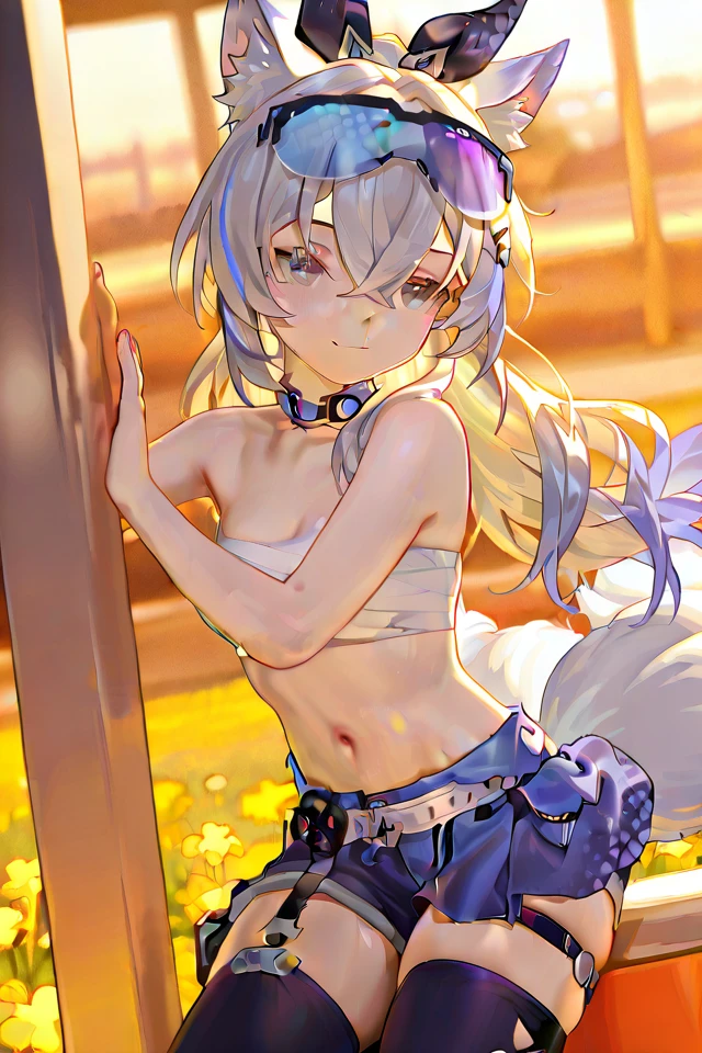 ((topless)), curren chan \(umamusume\), anime girl with long white hair and purple eyes posing in a hallway, restaurant door, night, sidewalk, lamp post, outdoors, seductive anime girl, small curvy , perfect white haired girl, attractive anime girl, beautiful anime girl, cute anime girl, girl with white hair, smooth anime cg art, pretty anime girl, anime style 4 k, anime best girl, anime girl, 4k anime wallpaper, denim shorts, small breasts, masterpiece, necklace, smiling, navel, hands up, short hair, horse ear, horse tail, nipples, stomach, smartphone, erect nipples, people in background, flat chests
