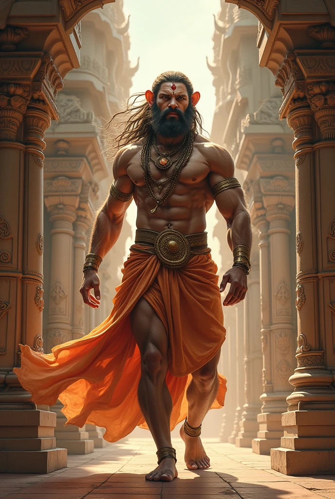 Create a lord Hanuman in the hand gadha. and Shri Ram God the highly image full HD
