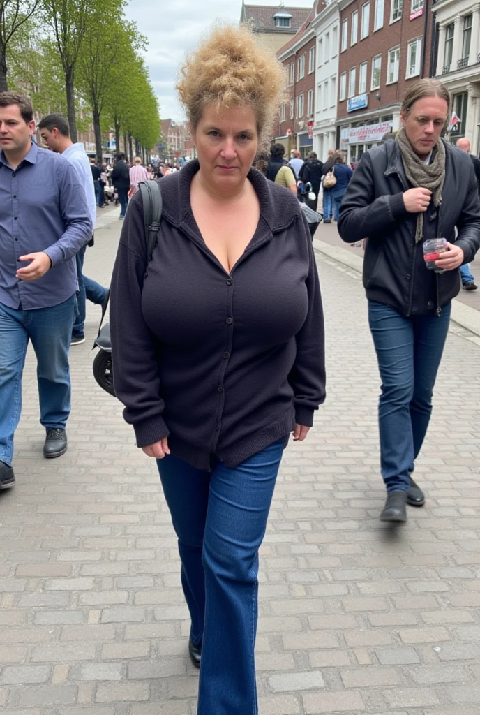 masterpiece, best quality, 1girl,  HD, 4K, solo, Bkornblume, headphones, solo, blue scarfs, coat, pussy, pregnancy, pregnant, exhibitionism, headache, black leggings, black gloves, grey hair, blushing, naked, smile, full body, pouch, german face, boots, walks, tongues out, salivate, nude, NSFW, opened breasts, stasi spy, suburbs background, pantyhose, heels, holsters, buttons, knee, Street, Germany, breasts, blue stocking, nipples, topless, nude, big breasts, mommy, mama Bkornblume, birth, birthing screams