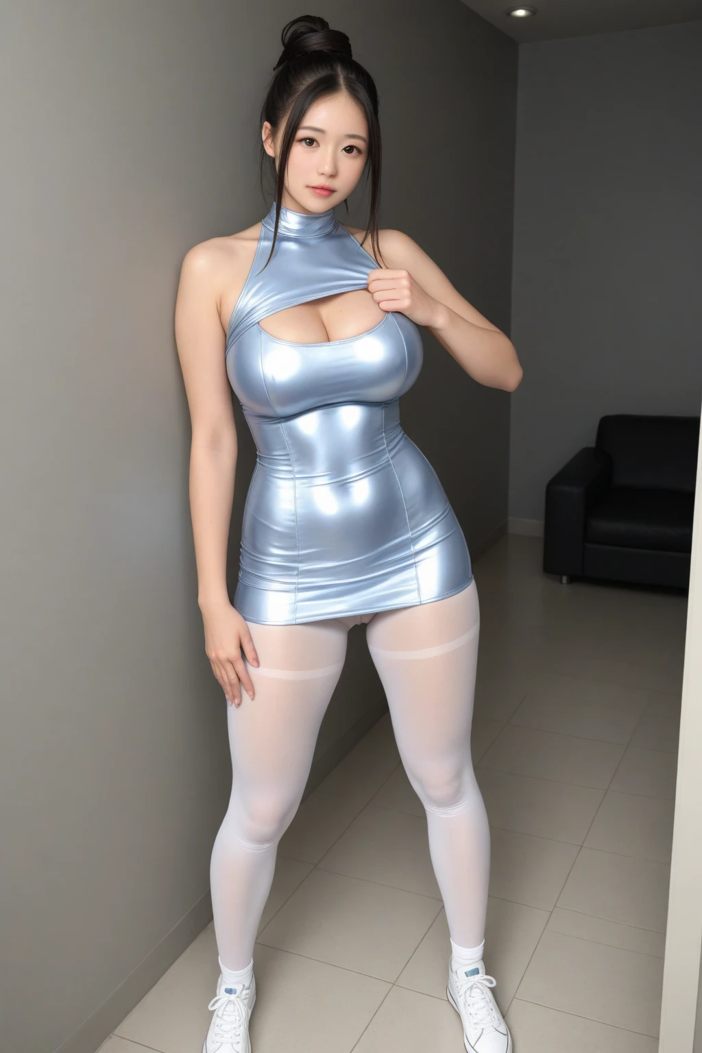 Beautiful Indian milf, pale glowing skin, seductive face,  looking at camera, sexy pose, detailed, cleavage ,HD , 4k, background night, ln a blue dress posing in a bedroom, wearing a plastic blue dress, sexy dress, in blue dress, translucent silky dress, icey blue dress, tight dress, translucent dress, metallic cyan bodysuit, sexy gown, skintight dress, revealing stylish dress, wearing blue dress, stunning elegant pose, sky - blue dress, gorgeous lady