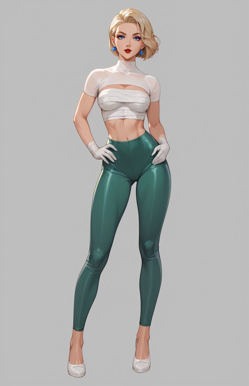 Dark green hip-covering pantyhose,Dark green stockings,Dark green stockings,Dark green pantyhose,super detailing,hyper HD,A high resolution,1080p,Anatomically correct,acurate,Colossal ,Upturned buttocks,body coordination,Portrait photos,Slender thighs,Delicatemakeup,Best quality at best, tmasterpiece, 超A high resolution, RAW photogr, Beautiful and beautiful,deepshadow, (realisticlying:1.4), full-body composition, Striking perspective,barechested