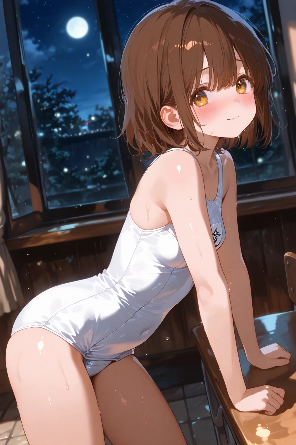 (Highest quality:1.1), (masterpiece:1.4), (Absurd:1.0),
One Girl, Mikoto Mikasa、Brown Hair、Medium chest、Looking at the audience、Bedroom、(blush:1.2)、Embarrassed expression、((pantyhose))、((White competitive swimsuit))、(leotard)、((belly button))