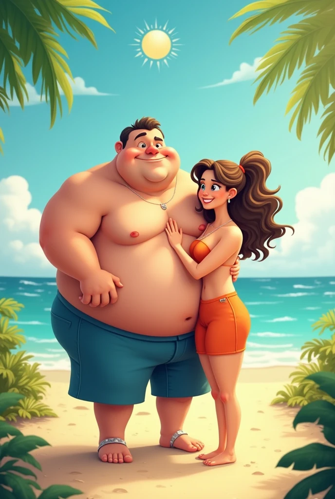 Sara: "Hey babe, Do you think I'm as big as the beach ball now?"

Husband: "Almost there, just a little more air."

Sara: "Really? but I'm so full already! I must be bigger than it by now."

Husband: "You look amazing, honey. Just a few more pumps and you'll be there."

Sara: "Okay, but you'd better be prepared to roll me back home when I can't move!"

Husband: "I promise I'll roll you wherever you want to go. Keep going, you're doing great!"

Sara: "Fine, and make sure you don't let me drift off into the ocean!"