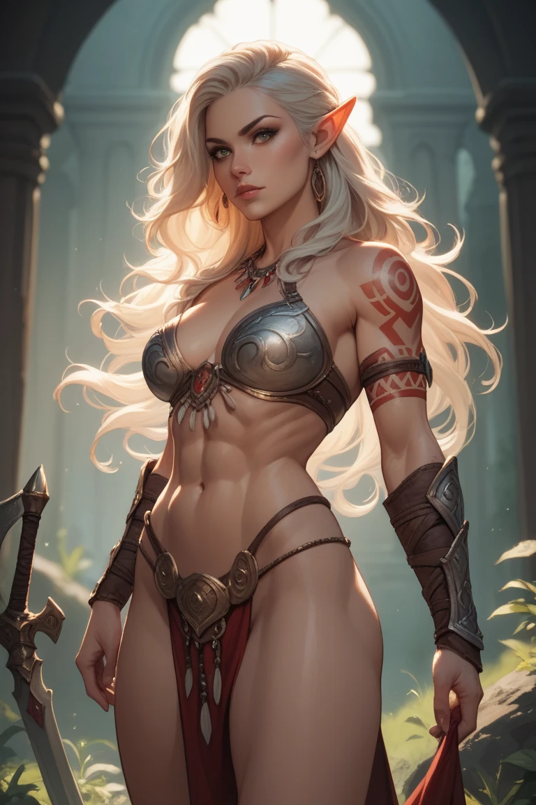 A masterpiece ultrarealistic ultra detailed full body portrait of a very beautiful Barbarian girl, massurrealism. medium shot, intricate, elegant, sexy, revealing, by stanley artgerm lau, wlop, rossdraws, james jean, andrei riabovitchev, marc simonetti, light by julie bell, ismail inceoglu, porcelain skin. global illumination.