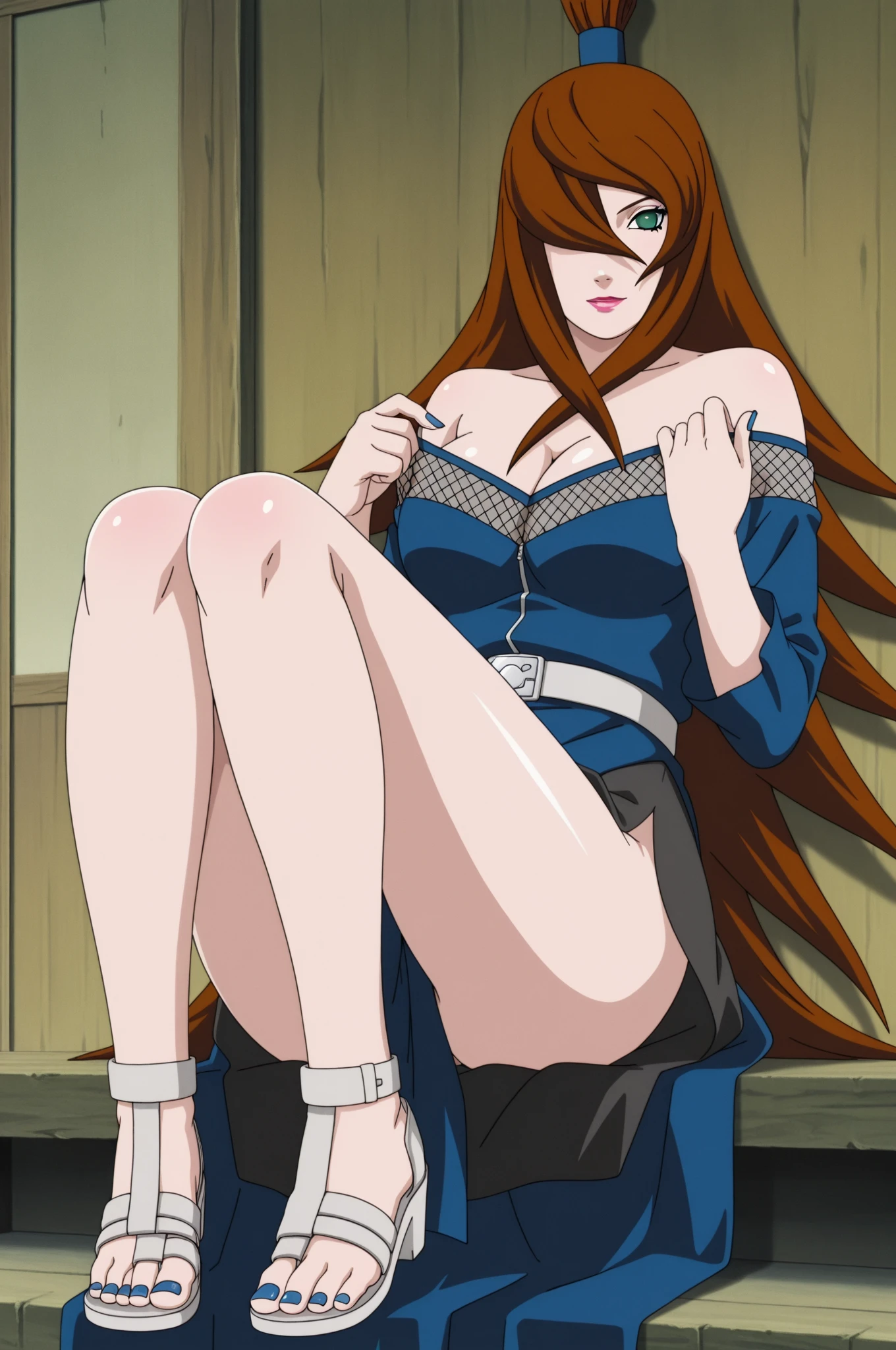 1female，45 yers old，Married Woman，，plumw，extremely large bosom, Rias Gremory， 独奏，（Background with：ponds，Cherry blossom forest，lotus flower）Lie underwater， She has long red hair，seen from the front，， mostly cloudy sky，（（（tmasterpiece），（Very detailed CG unity 8K wallpaper），best qualtiy，cinmatic lighting，detailed back ground，beatiful detailed eyeright pupillack eyes，Snow-whiteskin，Redlip（Very fine and beautiful），（Beautiful and detailed eye description），ultra - detailed，tmasterpiece，））facing at camera，A high resolution，ultra - detailed），revealing breastare genitalia，  Bulge，legs are open，Raised sexy，Camel toes，Desire for dissatisfaction，frontage，（Wearing：Blue denim jacket，lace panty，baseball cap）