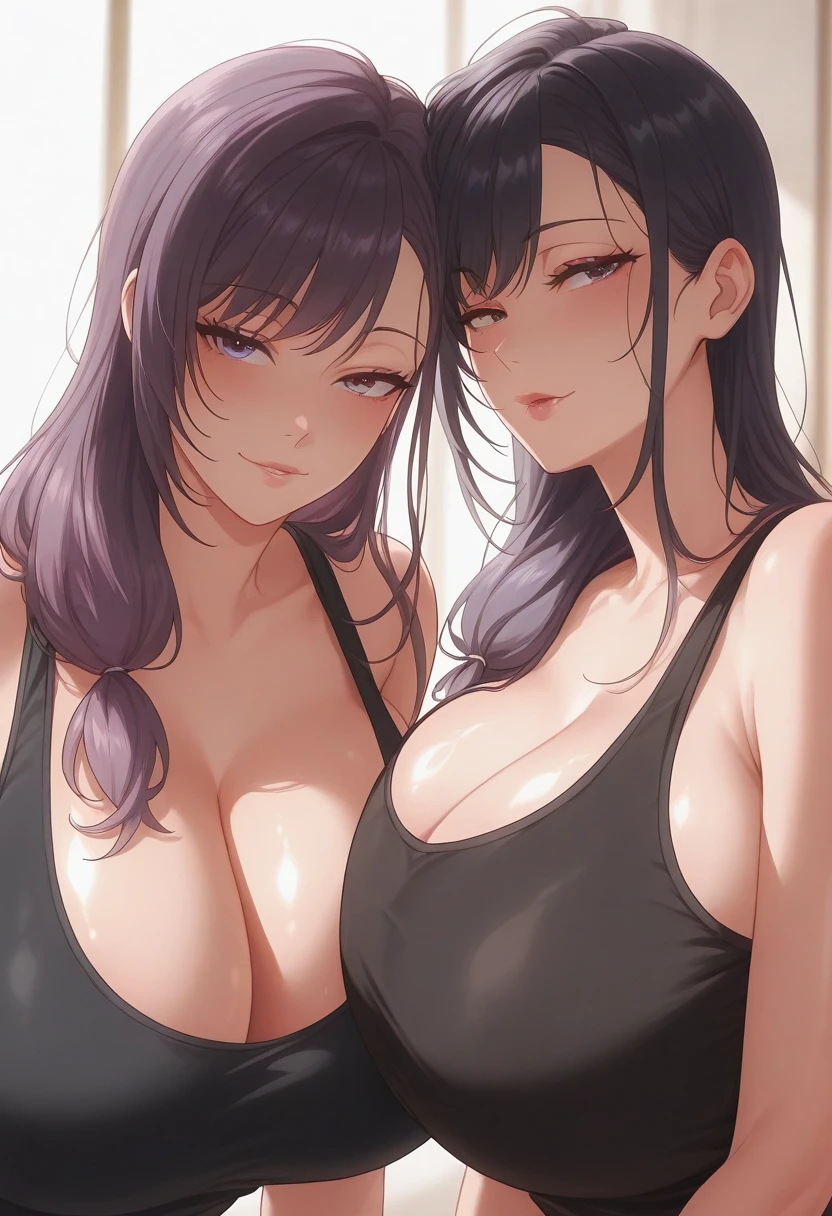 highest quality、High resolution、8K、detailed background、Beautiful teenage girl、(two women)、beautiful and detailed face、beautiful and smooth skin、skin texture、Black square glasses 、Cute Ponytail,(big breasts:1.4)、micro bikini、On the sandy beach、sexual expression、A super close-up shot of the sexy nape from right behind、Close-up of the nape from directly behind、they touch each other'chest and laughter