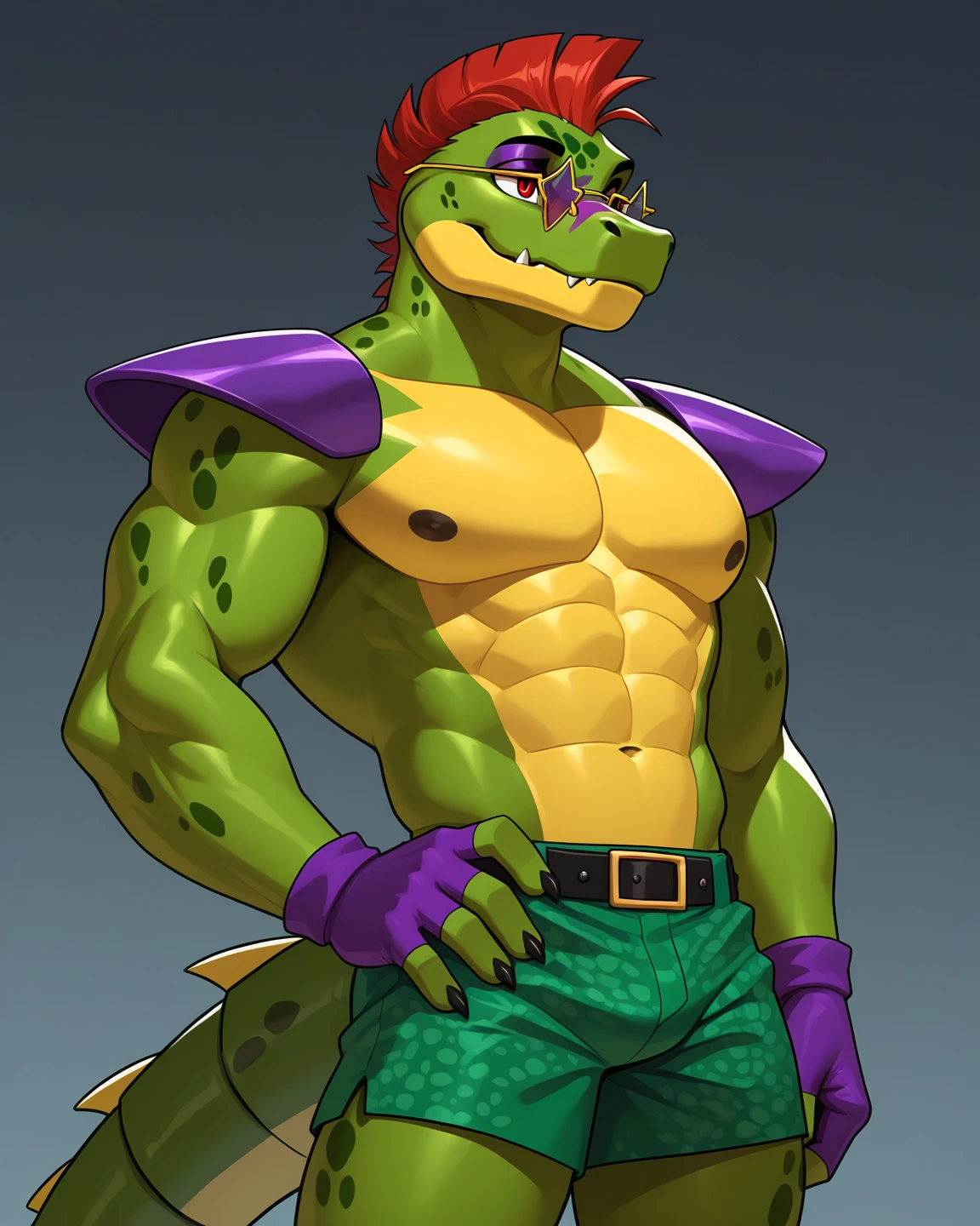 Male Montgomery Gator. black boxers. Big bulge