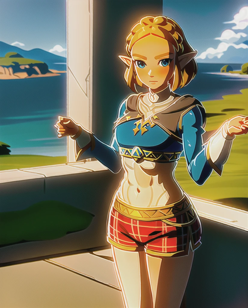 Masterpiece,Best Quality,zelda\(Princess\), 1 girl, Alone, old,short_Hair, micro bikini nude