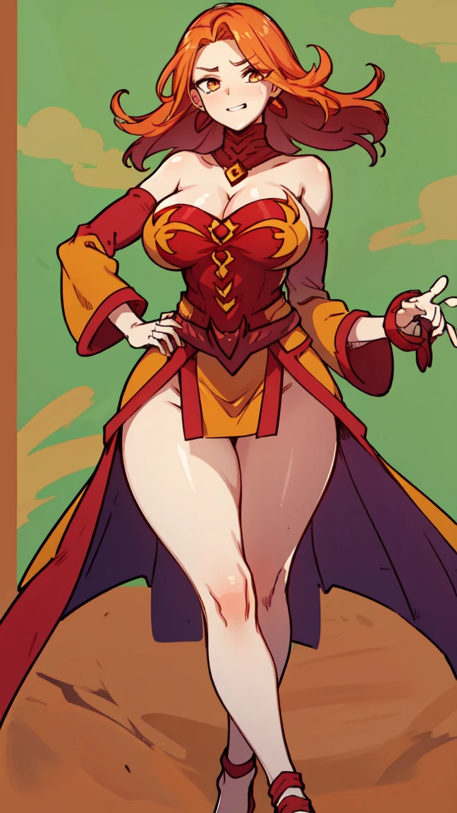 1girl, beautiful dark matter empress, detailed eyes, detailed face, mature face, athletic body, looking at viewers,full body, light smile,(huge breasts:1.7)detailed skin, colored skin(red skin:1.9), large horns on head, bald head,no hair,mature body, tall body,seductive body,medium big breast, medium thigh,99((no hair1.8), detailed clothes BREAK desert and skull backgrounds, holding only one long and thick dark scepter,dark dragon in sky, highly saturating beams, holy ceremony, demon halo, golden and red spark dazzling around, holy magic circle, black crown , golden majical lightning, best quality, masterpiece, trending on Art station,BREAK,Detailed,Realistic,4k highly detailed digital art,octane render, bioluminescent, cinematic lighting BREAK 8K resolution concept art, realism,by Mappa studios,masterpiece,best quality,official art,illustration,ligne claire,(cool_color),perfect composition,absurdres, fantasy,focuse, red and gold color palette
