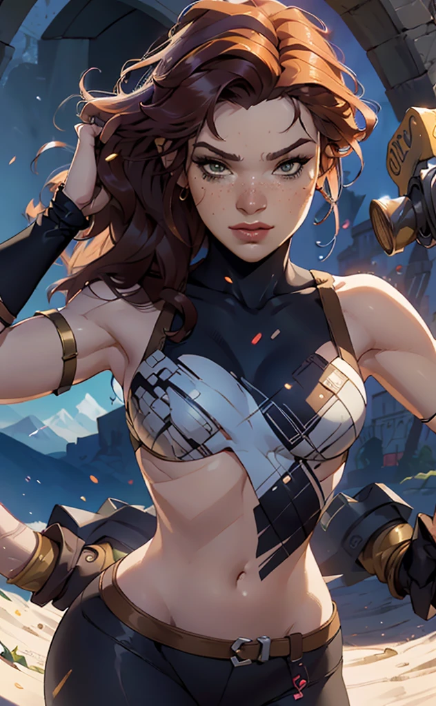 best quality,4k,8k,highres,masterpiece:1.2),ultra-detailed, extremely detailed eyes, extremely detailed body, (large masterpiece digital art), (detailed manga illustration), (detailed line art), ((perfect ???????)), (intricate details:1.3), (ultra-detailed:1.3), (illustration:1.3), (sharp focus:1.3), (natural lighting:1.05), (vivid colors:1.3), (masterpiece), (best quality:1.4), (perfect ???????:1.4), high quality, expressive eyes, full body, detailed face, beautiful face, perfect face, 1boy, angry, ((male focus)), muscular, detailed messy hair, long hair, brown hair, blue eyes, t-shirt, jean pants, sneakers, cinematic lighting, dramatic atmosphere, Atey Ghailan, Jeremy Mann, Greg Manchess, Antonio Moro, trend in ArtStation, trend in CGSociety, Intricate, High Detail, Sharp focus, dramatic and photorealistic painting art by Midjourney and Greg Rutkowski, Jeff Bridges, ((cartoon style)), Marvel Cinematic Universe style, (((ruined city in the background))),