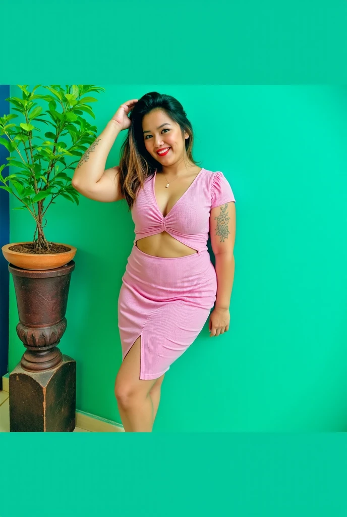 " 2woman, 35 Years Old, Indonesian , Lesbian Scene, Tank Top, big , full body, Curvy body, sharing Passionate hug and eating pussy