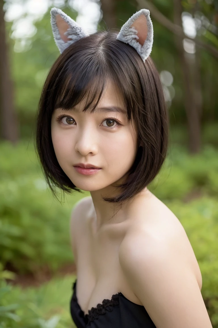 Nude girl in park