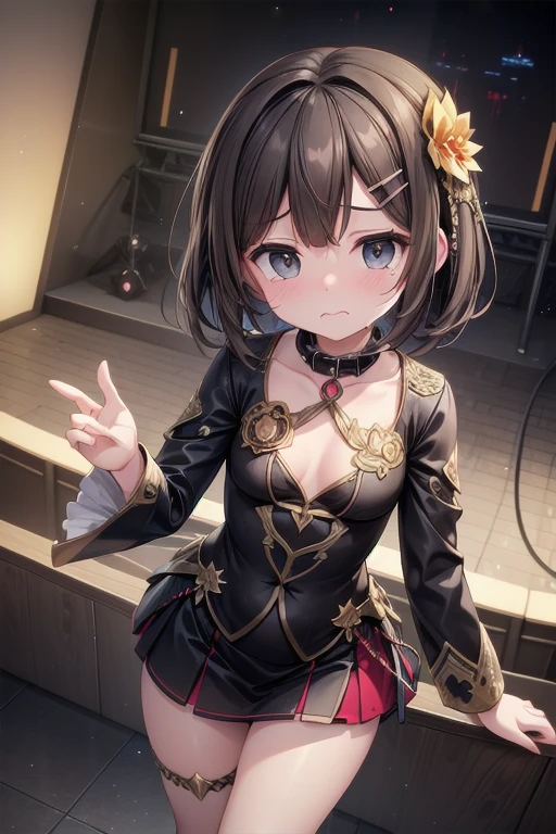 hightquality、masutepiece、Clean face、mekosji、invisible clothes、Opening legs、very transparent clothing、very transparent underwear、Open your legs、Open your legs on your back、Opening legs、Open your legs in an M shape、Chignon、A smile、plump thighs、Navel、Chest、Perforated lingerie