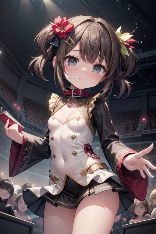 (masterpiece, best quality), 1girl, Cinnamon Space Buns with Glitter Roots, small breasts, <lora:0294 Bunny girl in plaid skirt_v1:0.8> ruanyi0294,rabbit ears,fishnet thighhighs,black gloves,plaid skirt,fishnets,hair ornament,elbow gloves,