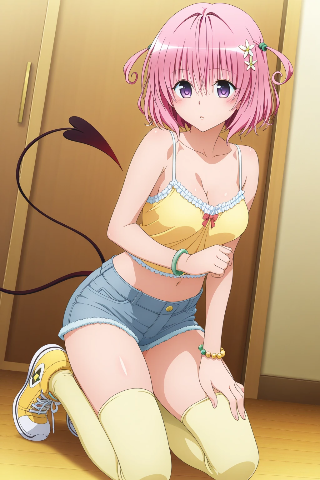 fellatio,1boy,1girl,hetero,penis,bedroom,Nene Fujinoki,eft_First meeting,masterpiece,ass pov,best quality,Glans, 独奏,pink hair, twintails, pink lace bra,paizuri,lick penis,sex