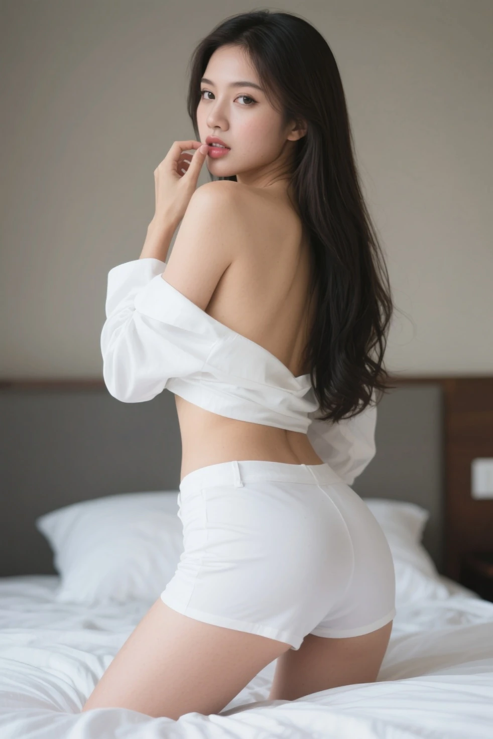 highest quality,Best image quality,Ultra-high resolution,8K,(Hyperrealism:1.1),High saturation,(Realistic:1.2),Accurate anatomy,Depth of written boundary,Ideal Body,Adult women,Japanese,cute,(Red face:1.2),Adult sex appeal,long black wavy hair,(Wet Hair:1.2),(Droopy eyes:1.2),slightly thick lips,(E cup breasts:1.2),Soft Breasts,Rounded ass,big butt,Realistic Skin,(sunburned:1.4),(Wheat skin:1.4),Height: 164cm,(secretary:1.4),(Woman standing frozen:1.4),(View here:1.4),President&#39;s office,It&#39;s dim in the room,赤のlingerie is transparent,(oversized white shirt:1.6),(A white shirt that goes above the knees:1.6),(Long white shirt:1.6),(Black fine-grained stockings:1.2),(Black Stockings:1.2),(lingerie is transparent:1.2),(Stick your butt out:1.6),(Embarrassed face:1.2),(worried face:1.2),(Spread your legs:1.6),Wet body,(Egg-shaped vibrating toy:1.8),(sexual:1.8),(Nude Model:1.2),(Sexをする:1.5),(Sex:1.8),