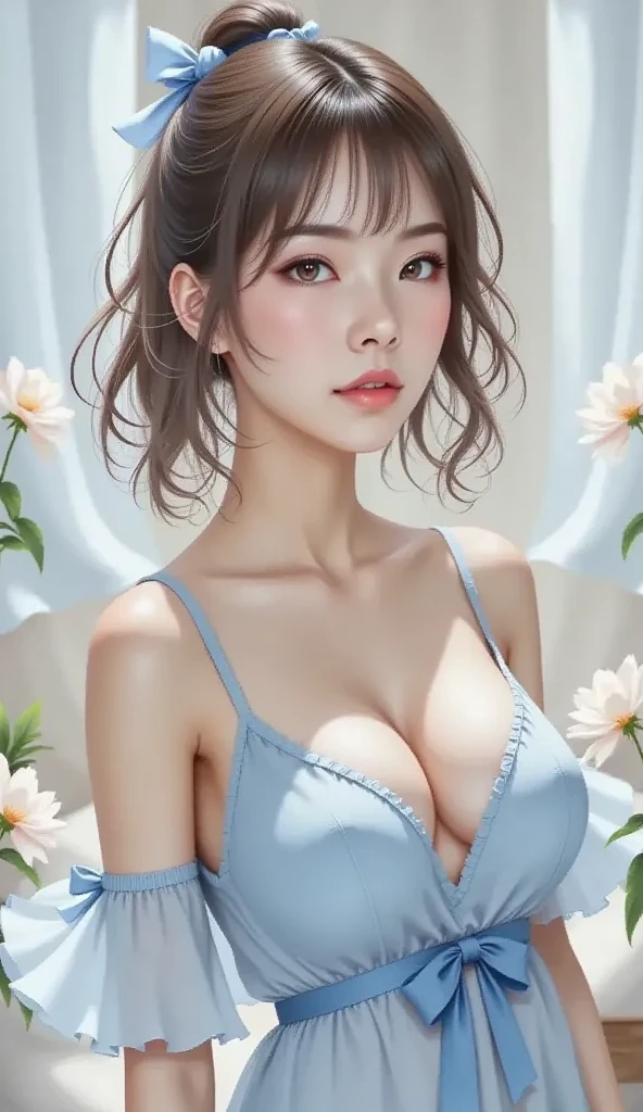 oil painting, vivid colors, beautiful light,
masterpiece, best quality, 1girl,  <lora:kwFemaleBeta42_SDXL_v1:1>, asian,waifu,cleavage
