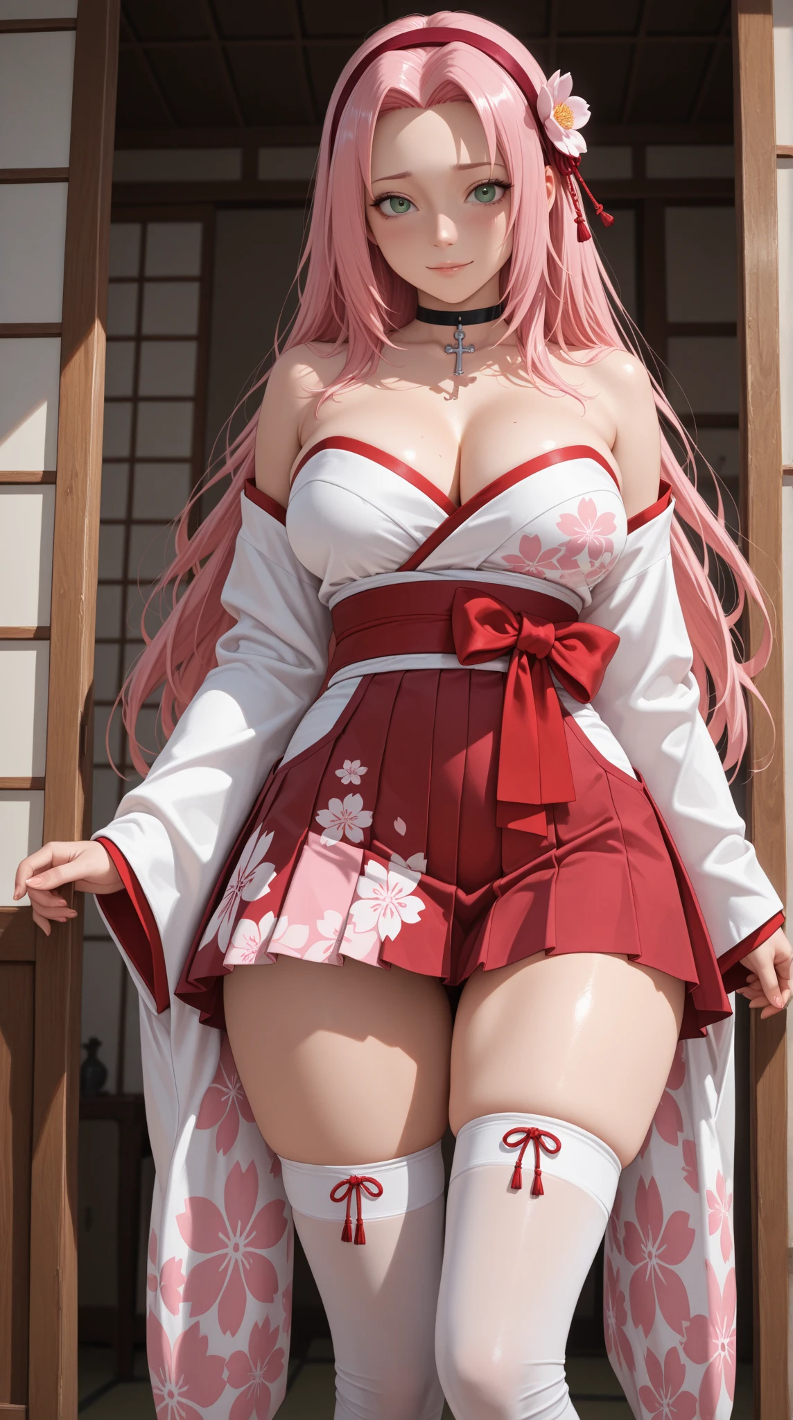 {{{Tamamo no mae (fate)}}}, whole body, looking at viewers, gleaming skin, light blush, fox ears, huge breasts, {{zettai_ryouiki}}, overexposure, strapless, tail, Japanese style room, squatting, spread legs, open mouth, rolling eyes, saliva, stick tongue out, disproportionate breasts
