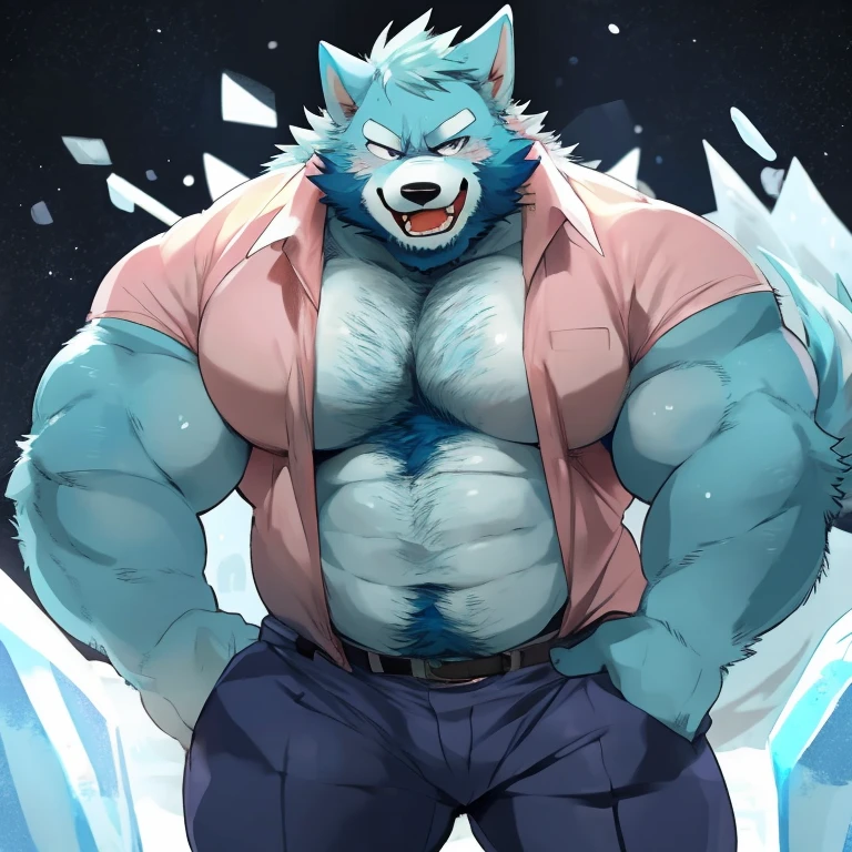 1 boy, solo, there is a man in a underwear taking a selfie, anthropology, wolf, hairy, blue and white fur, shritless, flex left arm muscles, korean muscle boy 2 1 years old, shirtless :: high detail, open v chest clothes, taken in 2 0 2 0, the super hot and sexy, the extremely hot and sexy, robust stocky body, 30 year old man :: athletic, taken in 2022, full scene shot ,selfie, locker room, jock