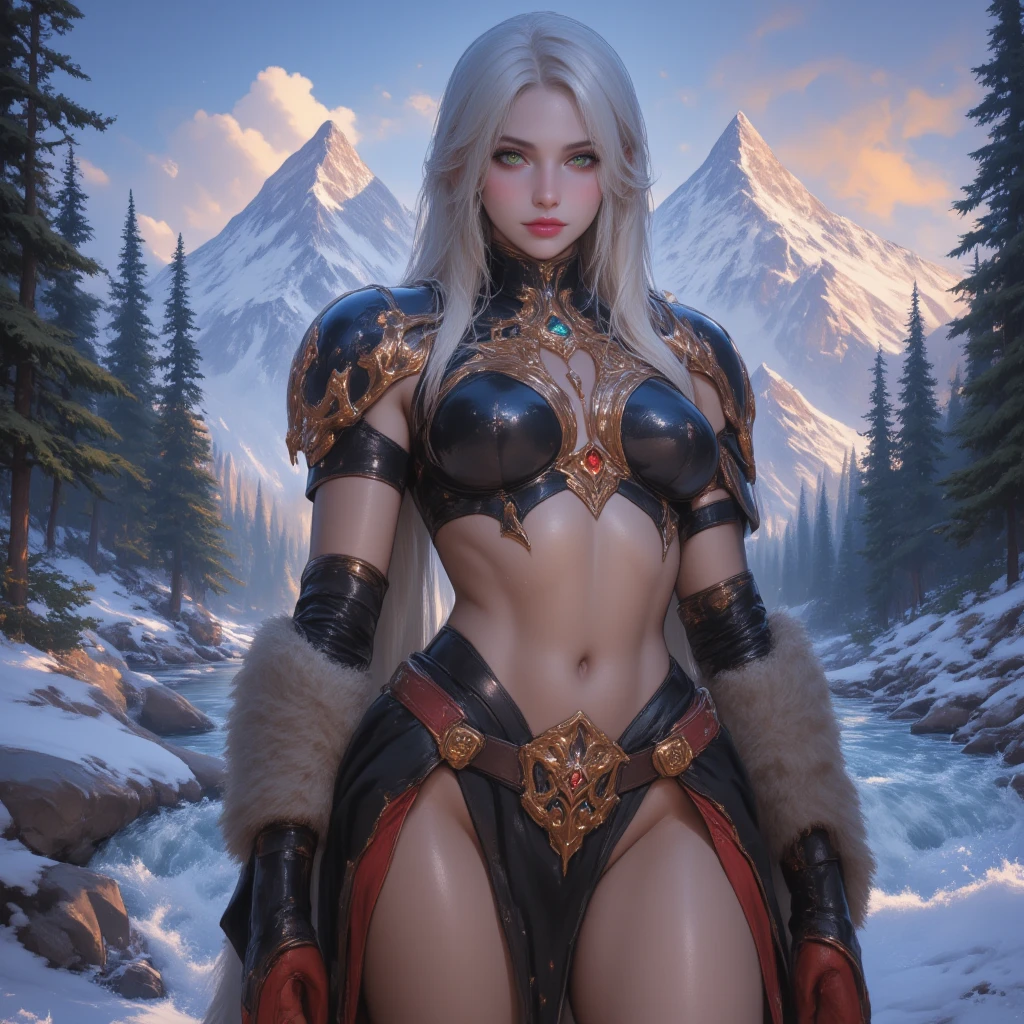 Beautiful Northen Viking warrior Female, Fair Skin, Long blonde Briaded hair, two braids, celtic tattoos, fur boots, on a snowy mountaintop, amazing beautiful athletic toned body, barely clothed, Beautiful D&D Character Portrait, Ominous, Dark Fantasy, Detailed, Fiverr Dnd Character, Octane Render, Digital Art, Extreme Detail, 4k, Ultra Hd, Polished, Beautiful, Hyperdetailed, Intricate, Elaborate, Meticulous, Anime Character, Detailed, Grunge, Sharp Focus, Wlop, Character Design, Unreal Engine, 3d Rendered, Volumetric Lighting, Reflections, Glossy, Digital Illustration,Unreal Engine, 3d Rendered, Volumetric Lighting, Reflections, Glossy, Digital Illustration, Sensual Pose, Suggestive Pose, Lewd, Full Body Shot, naked, vissible nipples , puffy vagina, anatomically correct 💖❤💕💋❣