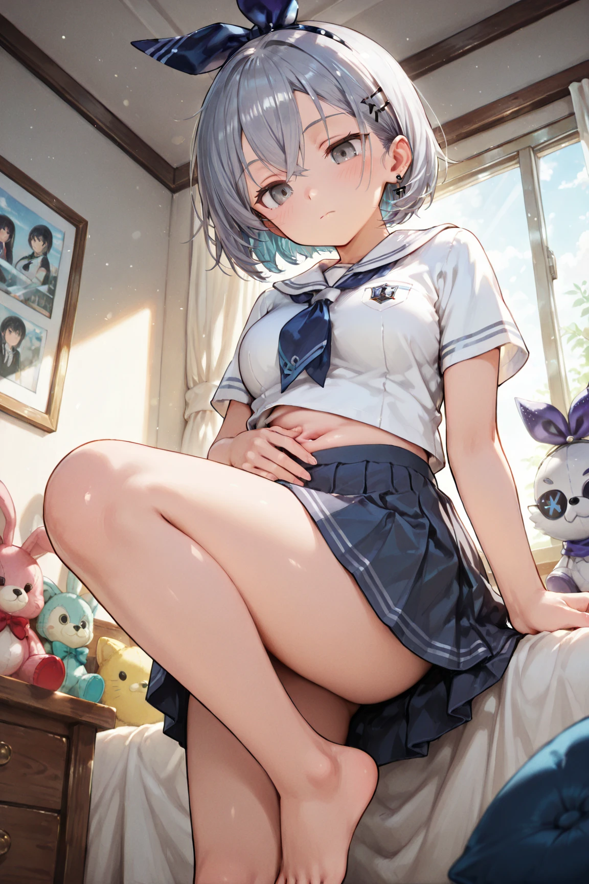 ulzzang-6500-v1.1, (RAW PHOTO:1.2), (photot-REALISTIC,:1.4), beautiful detailed girls, highly detailed eyes and faces, Beautiful Detailed Eyes, s ridiculous, unbelievably ridiculous, Huge File Size, Super Detailed, highres, very detail, sthe highest qualit, Master peace、, Kemomimi, ((Japanes girl' high school uniform)), An illustration, very detail, UHQ, unification, 8k wallpaper, splendid, Fine details, Master peace、, sthe highest qualit, very detailなUHQユニフォーム8k wallpaper, Light on the face、Movie lighting、16-year-old girl、((witheout panties))、((dynamic posing)))、(camel toes)、(Half)、(pantyhose、、、、)、(Sitting on legs bending the knees))、short haired、ple short hair、long neck、Put your ears out、bangs、bigger eyes、Lashes、a Pretty、Very cute
