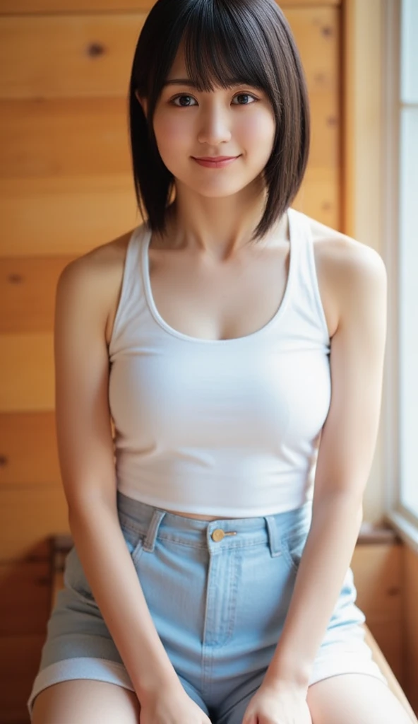 Blonde, Brown Hair, Everything modern:3.66, Cute Japanese Women Photos, smile, 20-year-old, Straight Hair:2.55, (photo Realistic:1.4), (hyper Realistic:1.4), (Realistic:1.3), (Smoother lighting:1.05), (Improving the quality of cinema lighting:0.9), 32K, 1 person,20-year-oldの, Realistic lighting, Backlight, The light shines on your face, Ray Tracing, (Bright light:1.2), (Improvement of quality:1.4), (Highest quality Realistic textured skin:1.4), fine grain, Detailed face,(smile:1.0), (Emphasis on face close-up:1.3), (Enhances the beauty of skin texture:1.1),((Extremely precise and accurate anatomy:1.0)), (Enhances the beauty of skin texture:1.1), Clean and glowing skin, mesh, thin:1.2, (Realistic:1.3), Realisticなライティング, (Smoother lighting:1.05), 32K, One Japanese woman, fine grain, Detailed face, (Film Grain:1.1),(Accentuates body lines:1.1), High resolution, Natural look, Kind eyes, Improves hair quality, Delicate light and shadow, Transparent muscles, Graceful pose, Beautiful Eyes, Sharp details, Soft light reflection, Beautiful contours, Delicate skin tone, Fine hair texture,Cute Japanese Women Photos,