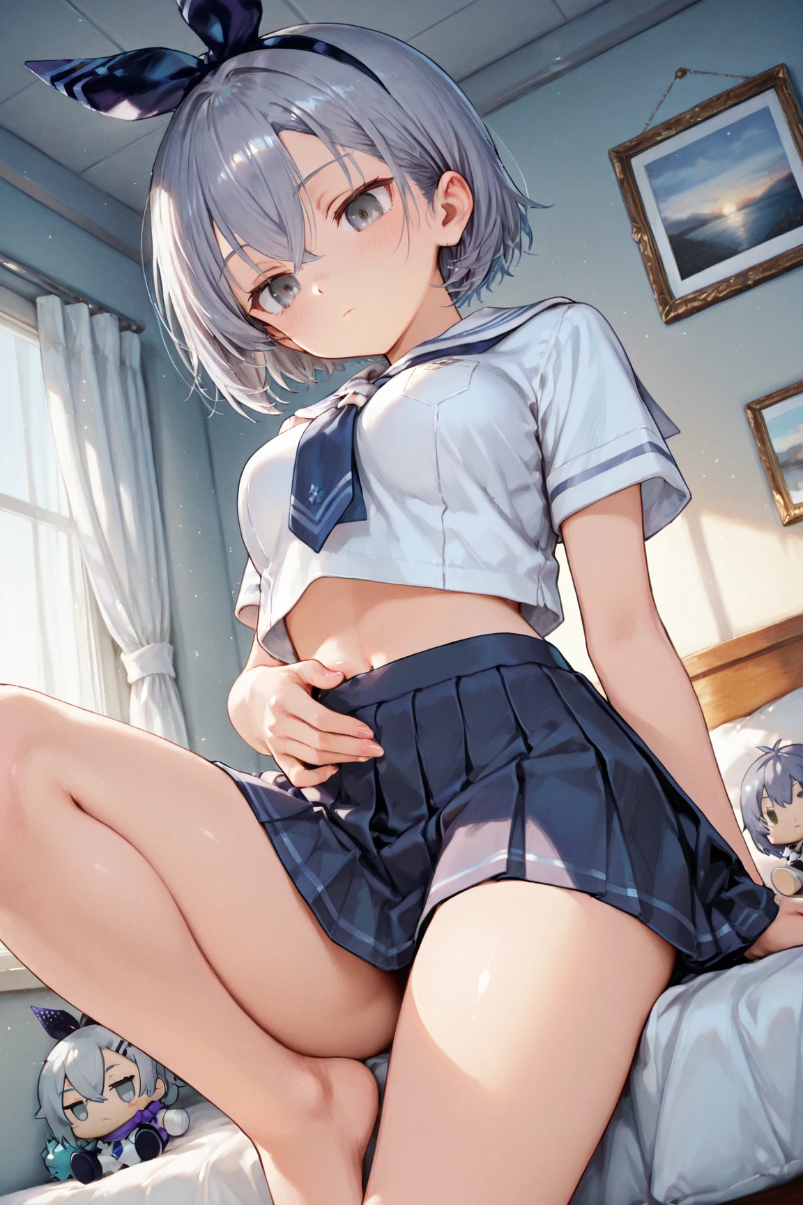 (8K, 最高quality)、超High resolution、Bright blue hair、blue eyes、 girl、Small breasts、Braided half bob hair、uniform、Me in a knitted cardigan、 girl、Looks about 15 years old、Petan Musume、 the classroom、(missionary, 1boy, penis, lying, vaginale, ass pov, spread legs, sex, nsfw)、quality, High resolution, Very detailed, Detailed Background, Perfect lighting、masterpiece、Best image quality、最高quality、、 (cryin) ,Cute Characters, Most detailed, 高quality、Red nose、vapor、bevel、Shiny Hair、Very beautiful and bright eyes、 Scared、Very detailed, Clear and beautiful face、Slender body、Awards, Anatomically correct、((Scared))