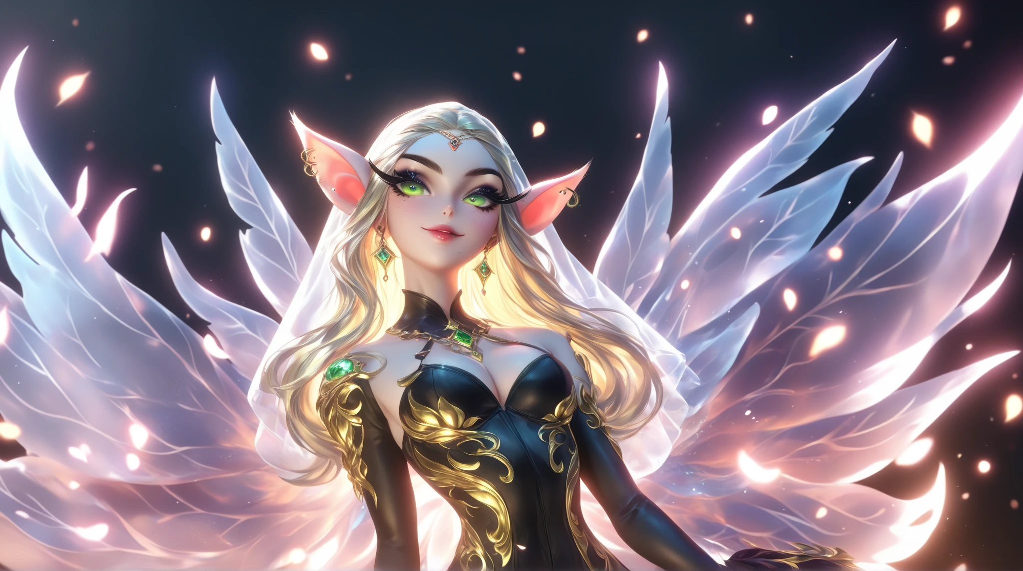 blond woman with white hair and glowing lights in a pink dress, beautiful digital artwork, fantasy gorgeous lighting, gorgeous digital art, stunning digital illustration, digital fantasy art ), 3 d render character art 8 k, a stunning young ethereal figure, 4k highly detailed digital art, ethereal fantasy, very beautiful digital art, beautiful digital art, fantasy digital art, digital fantasy art