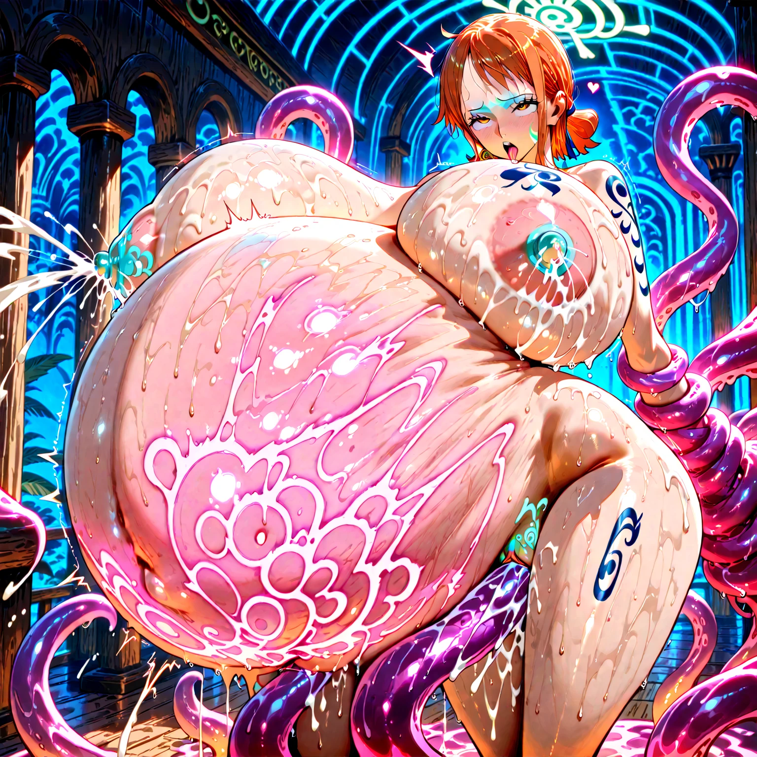 One female monkey, animal monkey, golden monkey, golden fur monkey, golden skin monkey, naked, fully naked, no underwear, no pants, full body, huge breasts, 

Indoors, in a cage, confinement, restraint, bondage

Octopus, suction cups

Tentacles, tentacle penis, double penetration, clear insertion, laying eggs

Multiple sperm, pregnant woman, pregnancy, birth, laying eggs,

Tentacle eggs, egg hatching, hatching
