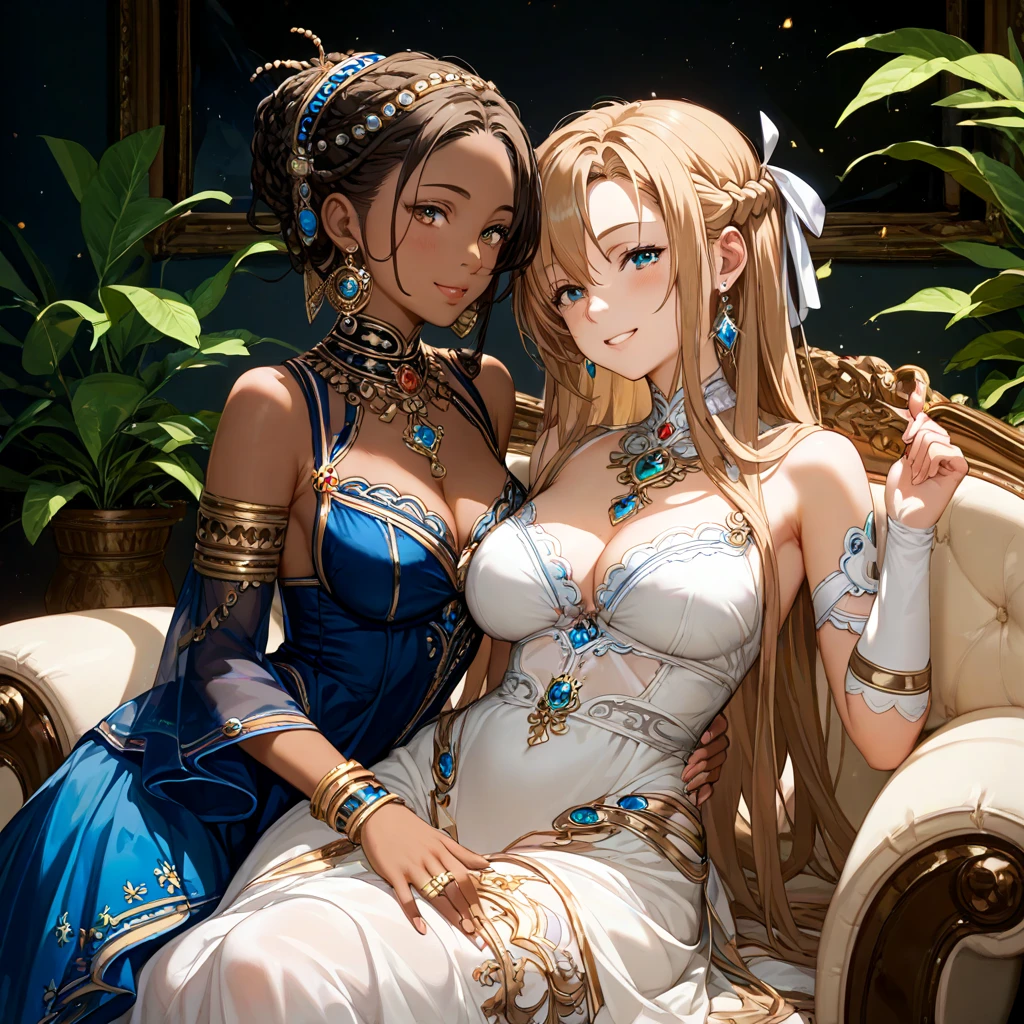 whiTening　gray hair　long hair　blue eyes　smile　Tiara　green egypTian cosTume　beauTy　sexy　big breasTs　maTure　whole　MysTerious　charm　charm-like　i don&#39;t&#39;T&#39;I do noT Think so.　pyramid　valley key　beauTiful breasTs　cover your mouTh　forTune Teller　holding TaroT cards in hand　egypTian ankh　Inside the pyramid palace　1 person
