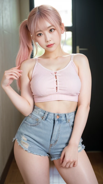 Photo oF a 18 year-old American girl, .RAW, beautiful woman,  ((detailed face:1.2)), ((Detailed facial features)), (finely detailed skin), pale skin , freckles on cheeks , blue eyes , small nose, 、a sexy(color fresco), wet, wet, ReFlectoreasutepiece) (perfect proportions realistic)(The best quality) (detailed) Photographed with a Canon EOS R5, 50mm lens, F/2.8, NFFSW, (8k) (wallpaper) (cinematic lighting) (dramatic lighting) (sharp focus) (Convoluted) BIG BREASTS , big breasts ,whole body , beautiful teenage body  ,cute makeup , blue eye shadow, big smile ,varied background ,  fluffy pink hair , fluffy pink fur ,  mlp , pinkie pie , Equestria girls  , wears sexy black underwear , wear erotic black underwear , small black underwear , Beautiful smile , happy , foto whole body  , vailando , JUMPING ,happy , posing lying in bed 