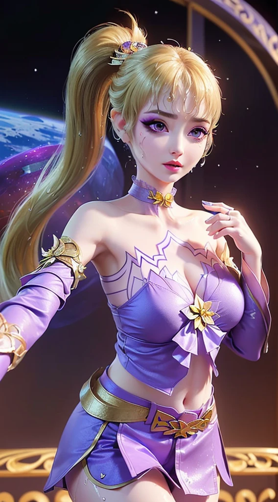 8k resolution, masterpiece, Highest quality, Award-winning works, unrealistic, Sexy Womanだけ, healthy body, Age 25, White wavy long hair, Twin tails, hair band, Large, firm, swaying bust, , elegant, Very detailed, Digital Painting, artステーション, コンセプトart, Smooth, Sharp focus, shape, artジャム、Greg Rutkowski、Alphonse Mucha、William Adolphe Bouguereau、art:Stephanie Law , Magnificent cosmic background, Royal Jewel, nature, Full Shot, Symmetric, Greg Rutkowski, Charlie Bowwater, beep, Unreal 5, Surreal, Dynamic Lighting, ファンタジーart, Complex色, Gion, , Small face, Very delicate look, Delicate eye depiction, Upper body close-up,, erotic, dynamic sexy pose, Sexy Woman, Healthy body shape, 24-year-old female, doaxvv_Marie Rose, witch, height: 160cm, firm bouncing busts, , Very long wavy blonde hair, Twin tails,, Glaring at the camera, look up, Invincible laughter, Complex, traditional Japanese Kimono, Japanese dance